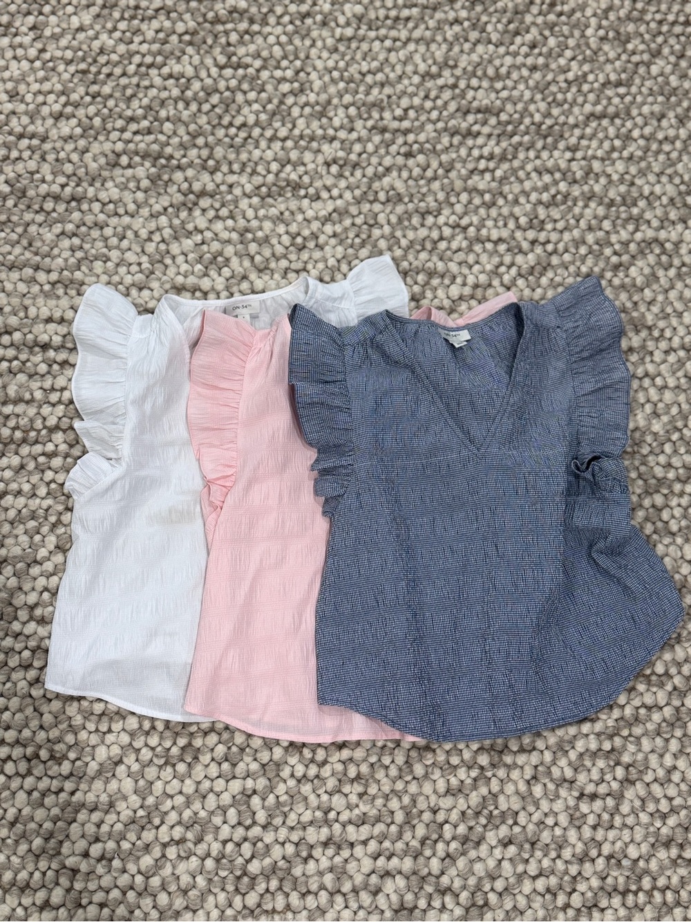 On 34th women's flutter sleeve tops